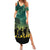 Norfolk Island ANZAC Day Summer Maxi Dress Lest We Forget LT05 Women Dark Cyan - Polynesian Pride