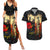 Tokelau ANZAC Day Couples Matching Summer Maxi Dress and Hawaiian Shirt Lest We Forget LT05 Black - Polynesian Pride