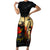 Tokelau ANZAC Day Short Sleeve Bodycon Dress Lest We Forget LT05 Long Dress Black - Polynesian Pride