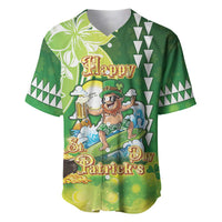 Hawaii Saint Patrick's Day Baseball Jersey Funny Surfing Leprechaun LT05 Green - Polynesian Pride