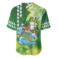 Hawaii Saint Patrick's Day Baseball Jersey Funny Surfing Leprechaun LT05 - Polynesian Pride