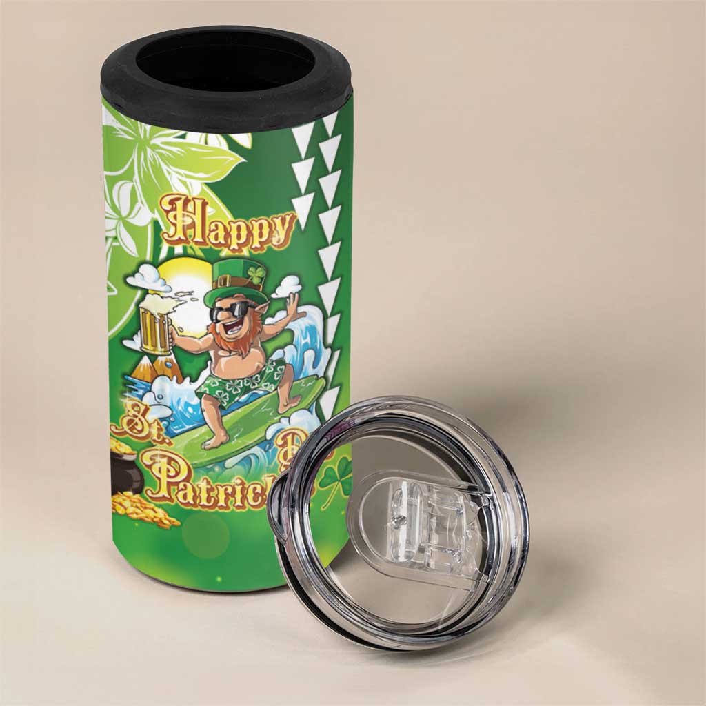 Hawaii Saint Patrick's Day 4 in 1 Can Cooler Tumbler Funny Surfing Leprechaun LT05 - Polynesian Pride