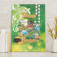 Hawaii Saint Patrick's Day Canvas Wall Art Funny Surfing Leprechaun LT05 Without Frame Green - Polynesian Pride