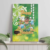 Hawaii Saint Patrick's Day Canvas Wall Art Funny Surfing Leprechaun LT05 - Polynesian Pride