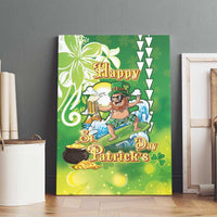 Hawaii Saint Patrick's Day Canvas Wall Art Funny Surfing Leprechaun LT05 - Polynesian Pride