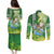 Hawaii Saint Patrick's Day Couples Matching Puletasi and Long Sleeve Button Shirt Funny Surfing Leprechaun