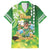 Hawaii Saint Patrick's Day Family Matching Long Sleeve Bodycon Dress and Hawaiian Shirt Funny Surfing Leprechaun