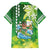 Hawaii Saint Patrick's Day Family Matching Long Sleeve Bodycon Dress and Hawaiian Shirt Funny Surfing Leprechaun