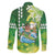 Hawaii Saint Patrick's Day Family Matching Long Sleeve Bodycon Dress and Hawaiian Shirt Funny Surfing Leprechaun