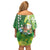 Hawaii Saint Patrick's Day Family Matching Off Shoulder Short Dress and Hawaiian Shirt Funny Surfing Leprechaun