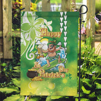 Hawaii Saint Patrick's Day Garden Flag Funny Surfing Leprechaun LT05 Garden Flag Green - Polynesian Pride