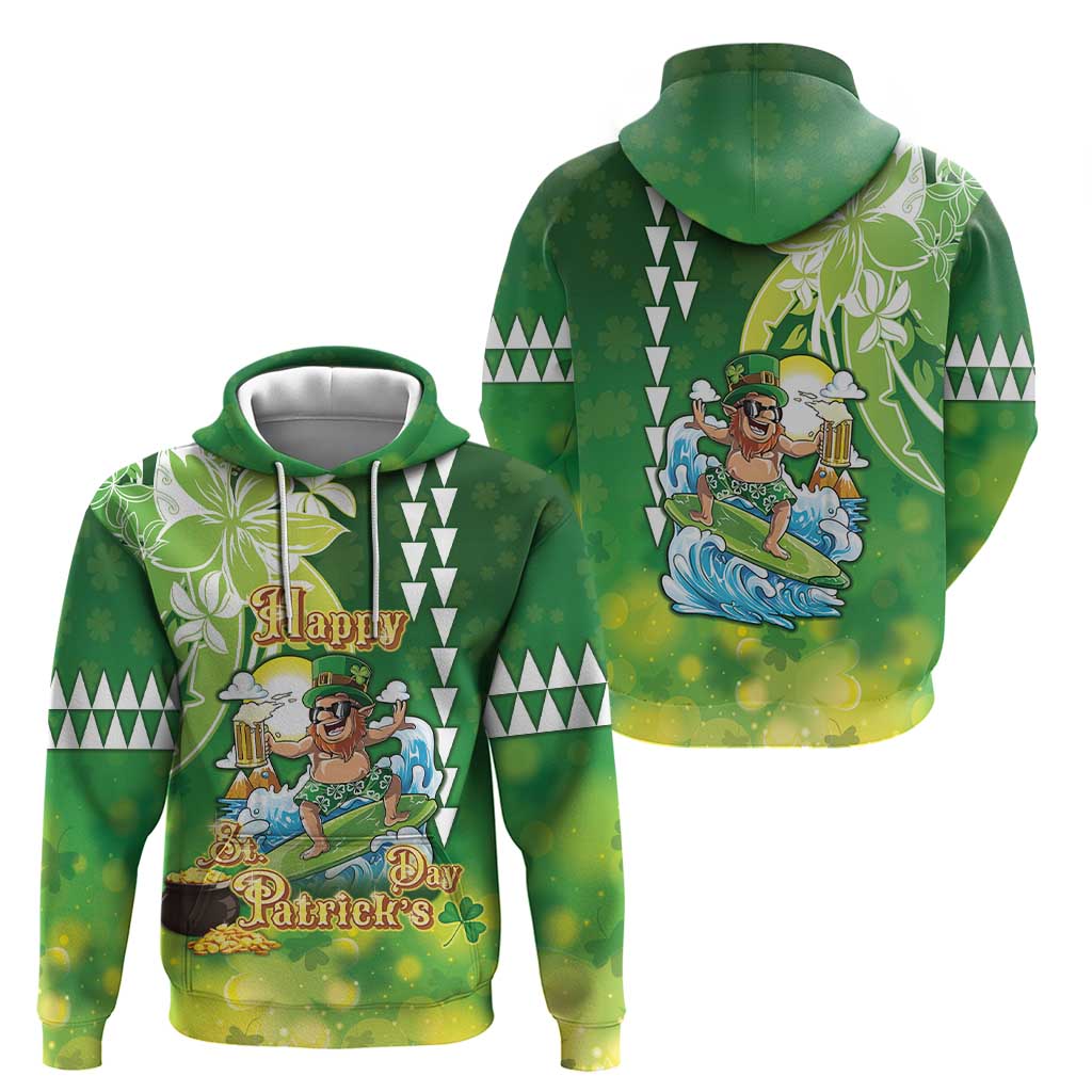 Hawaii Saint Patrick's Day Hoodie Funny Surfing Leprechaun LT05 - Polynesian Pride