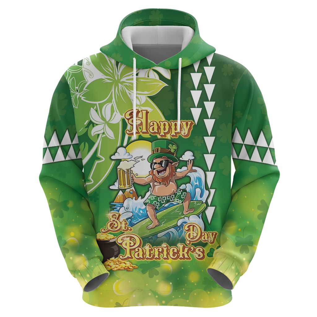 Hawaii Saint Patrick's Day Hoodie Funny Surfing Leprechaun LT05 - Polynesian Pride