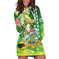Hawaii Saint Patrick's Day Hoodie Dress Funny Surfing Leprechaun LT05 Green - Polynesian Pride