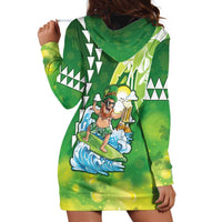 Hawaii Saint Patrick's Day Hoodie Dress Funny Surfing Leprechaun LT05 - Polynesian Pride