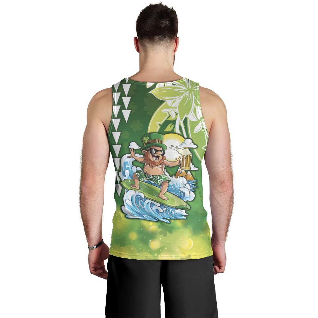 Hawaii Saint Patrick's Day Men Tank Top Funny Surfing Leprechaun LT05 - Polynesian Pride