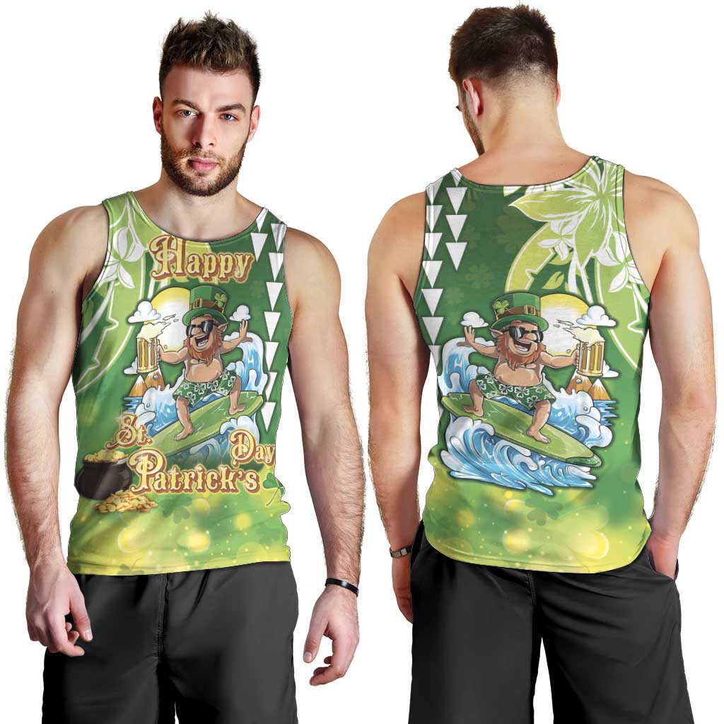 Hawaii Saint Patrick's Day Men Tank Top Funny Surfing Leprechaun LT05 - Polynesian Pride