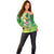 Hawaii Saint Patrick's Day Off Shoulder Sweater Funny Surfing Leprechaun