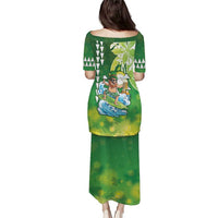 Hawaii Saint Patrick's Day Puletasi Funny Surfing Leprechaun LT05 - Polynesian Pride