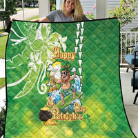 Hawaii Saint Patrick's Day Quilt Funny Surfing Leprechaun LT05 Green - Polynesian Pride
