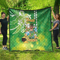 Hawaii Saint Patrick's Day Quilt Funny Surfing Leprechaun LT05 - Polynesian Pride