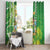 Hawaii Saint Patrick's Day Window Curtain Funny Surfing Leprechaun