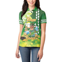 Hawaii Saint Patrick's Day Women Polo Shirt Funny Surfing Leprechaun LT05 - Polynesian Pride