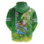 Hawaii Saint Patrick's Day Zip Hoodie Funny Surfing Leprechaun