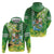 Hawaii Saint Patrick's Day Zip Hoodie Funny Surfing Leprechaun