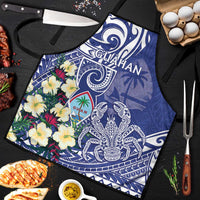 Hafa Adai Guam Apron Latte Stone With Coconut Crab LT05 Blue - Polynesian Pride