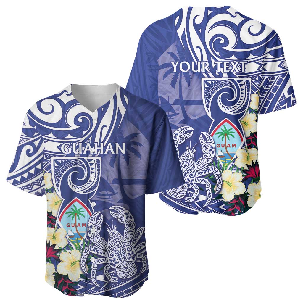 Personalised Hafa Adai Guam Baseball Jersey Latte Stone With Coconut Crab LT05 - Polynesian Pride