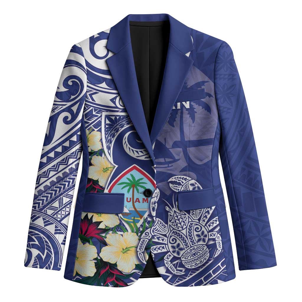 Personalised Hafa Adai Guam Blazer Latte Stone With Coconut Crab LT05 Unisex Blue - Polynesian Pride