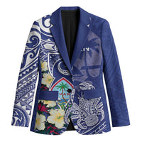 Personalised Hafa Adai Guam Blazer Latte Stone With Coconut Crab LT05 Unisex Blue - Polynesian Pride