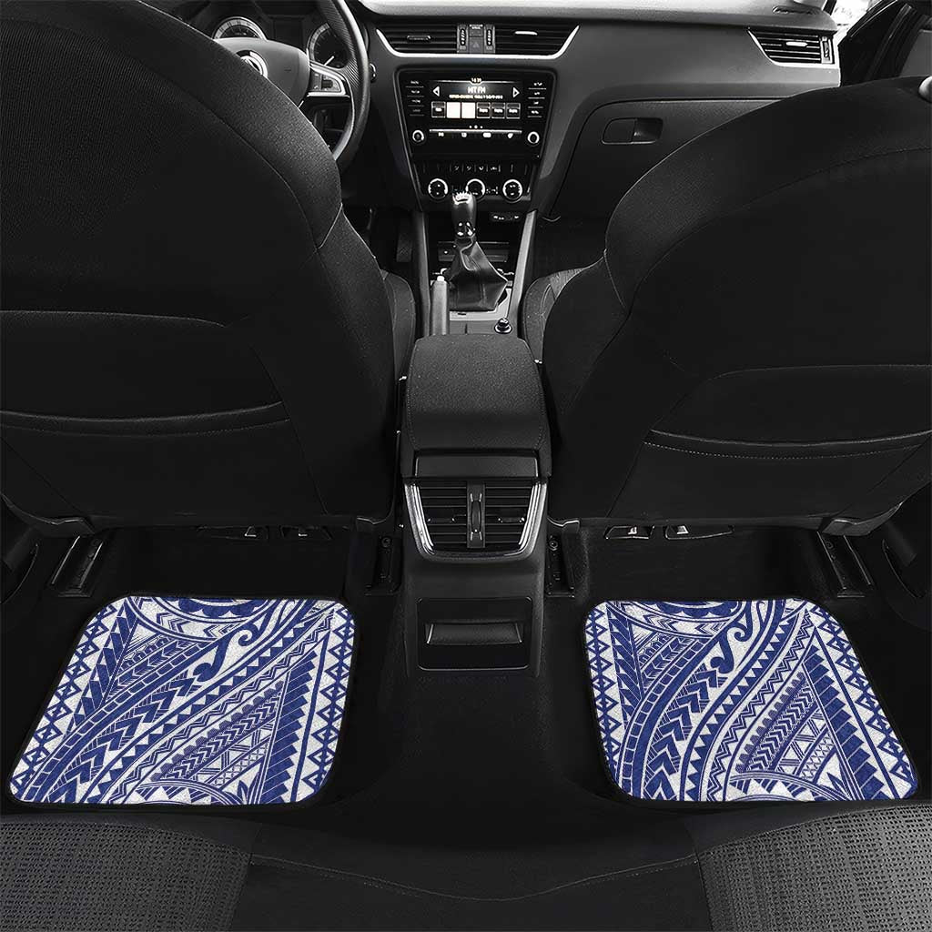 Personalised Hafa Adai Guam Car Mats Latte Stone With Coconut Crab LT05 Set 2pcs - Back Blue - Polynesian Pride