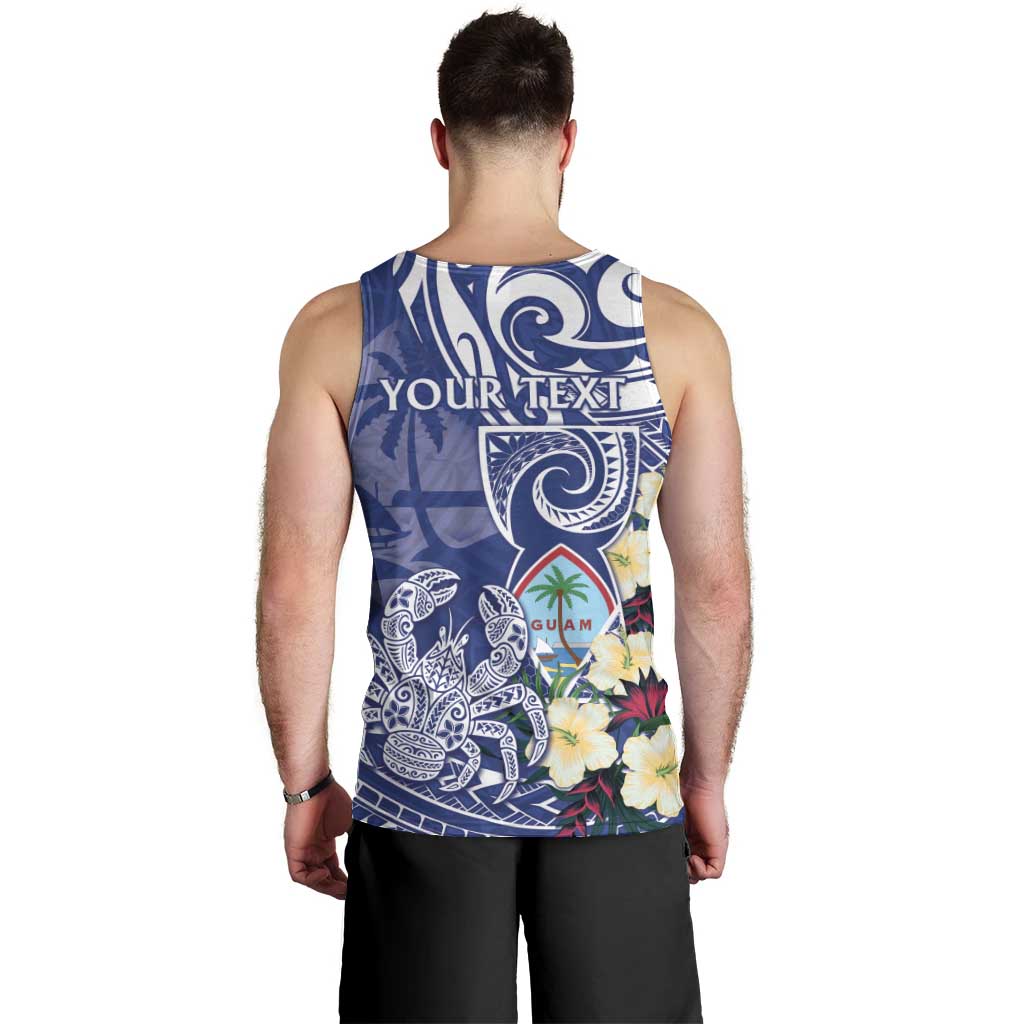 Personalised Hafa Adai Guam Men Tank Top Latte Stone With Coconut Crab LT05 - Polynesian Pride
