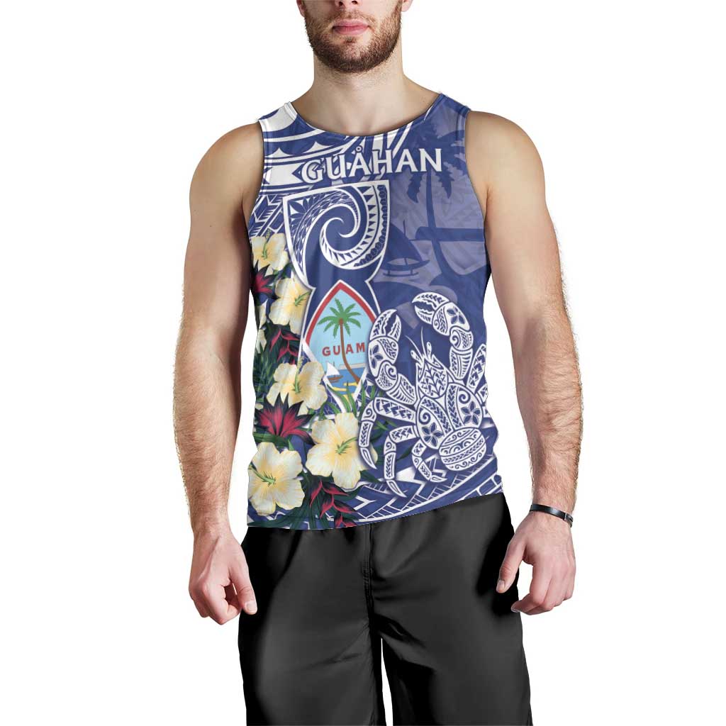 Personalised Hafa Adai Guam Men Tank Top Latte Stone With Coconut Crab LT05 - Polynesian Pride