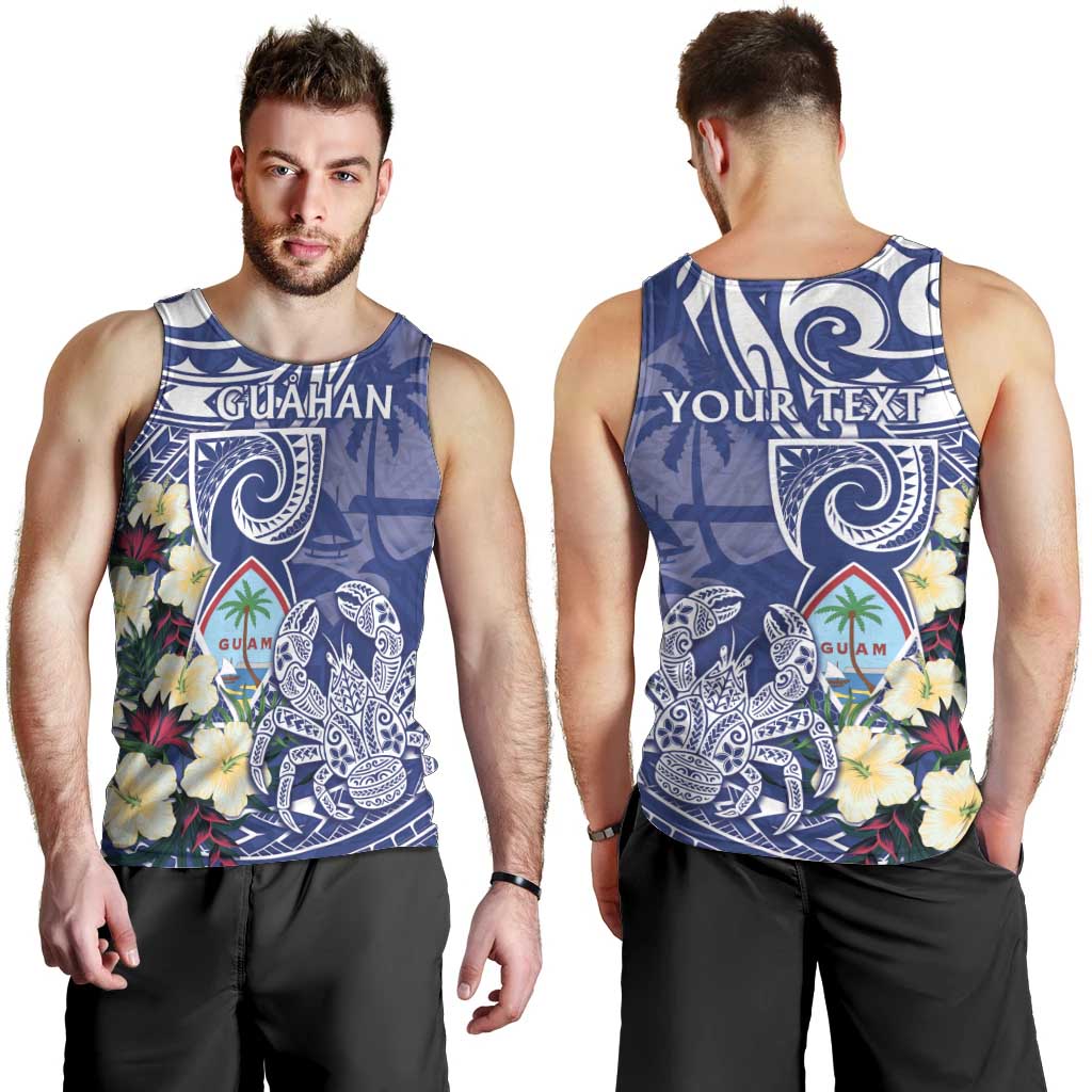 Personalised Hafa Adai Guam Men Tank Top Latte Stone With Coconut Crab LT05 - Polynesian Pride