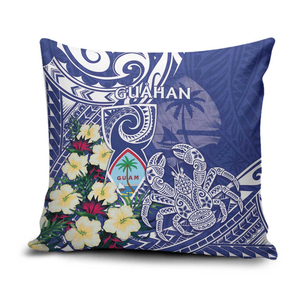Hafa Adai Guam Pillow Cover Latte Stone With Coconut Crab LT05 Blue - Polynesian Pride