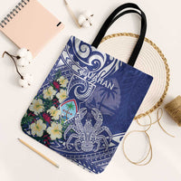 Hafa Adai Guam Tote Bag Latte Stone With Coconut Crab LT05 Black Strap One Size Blue - Polynesian Pride