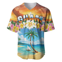 Guam Baseball Jersey Eternal Summer Sunset Beach LT05 Colorful - Polynesian Pride
