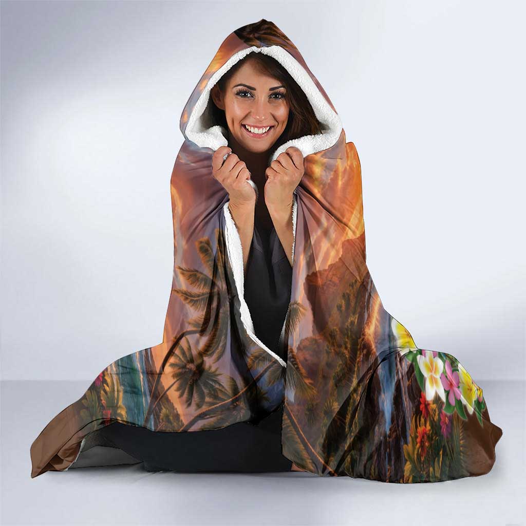 Guam Hooded Blanket Eternal Summer Sunset Beach LT05 - Polynesian Pride