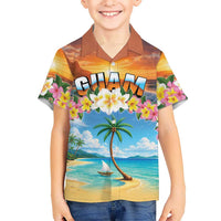 Guam Kid Hawaiian Shirt Eternal Summer Sunset Beach LT05 Kid Colorful - Polynesian Pride