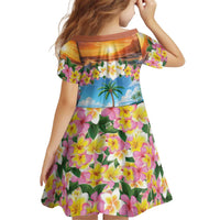 Guam Kid Short Sleeve Dress Eternal Summer Sunset Beach LT05 - Polynesian Pride