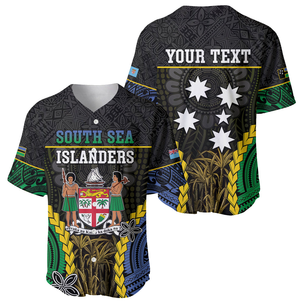 Personalised South Sea Islanders And Fiji Baseball Jersey Kanakas Fijian Tapa Pattern LT05 - Polynesian Pride