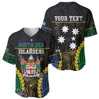 Personalised South Sea Islanders And Fiji Baseball Jersey Kanakas Fijian Tapa Pattern LT05 - Polynesian Pride