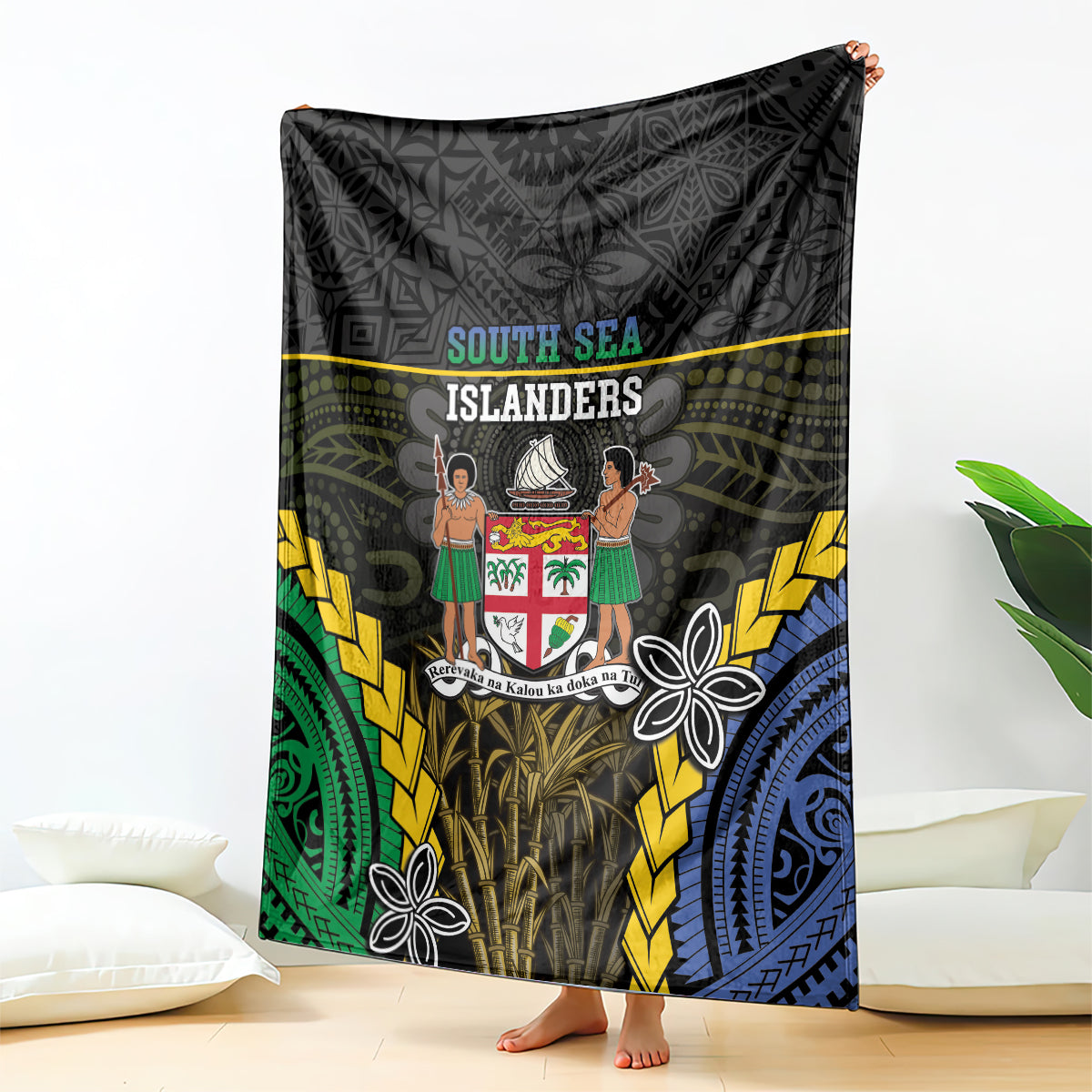 South Sea Islanders And Fiji Blanket Kanakas Fijian Tapa Pattern LT05 - Polynesian Pride