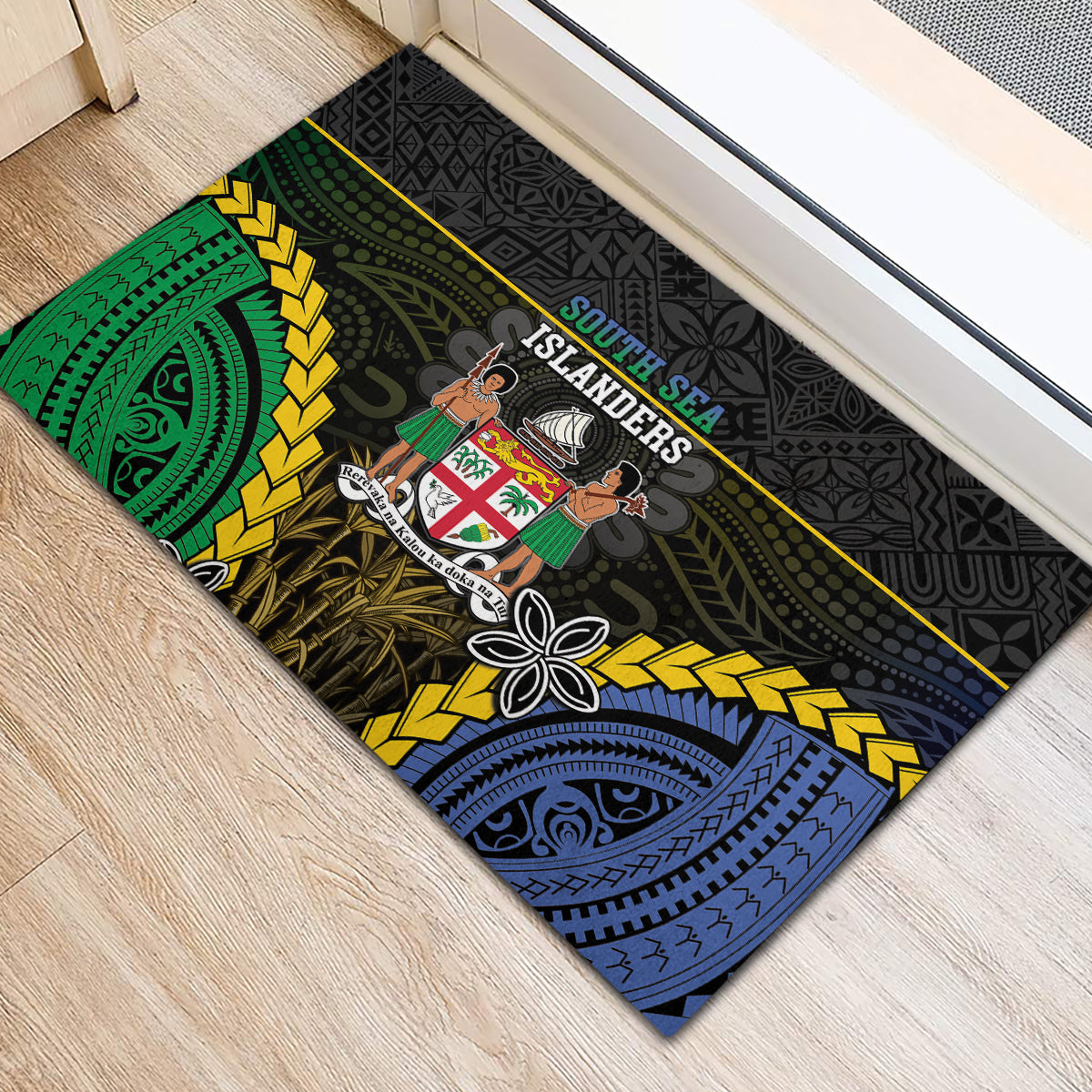 South Sea Islanders And Fiji Rubber Doormat Kanakas Fijian Tapa Pattern LT05 - Polynesian Pride