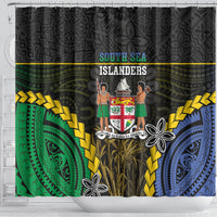 South Sea Islanders And Fiji Shower Curtain Kanakas Fijian Tapa Pattern LT05 - Polynesian Pride