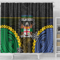 South Sea Islanders And Fiji Shower Curtain Kanakas Fijian Tapa Pattern LT05 - Polynesian Pride