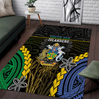 South Sea Islanders And Solomon Islands Area Rug Kanakas Polynesian Pattern LT05 Black - Polynesian Pride